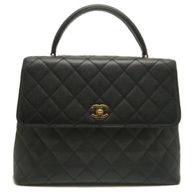 CHANEL Matelasse A12397 Handbag in Caviar Leather, Black, Women's, 253289