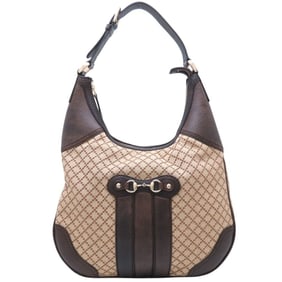 GUCCI Diamante Horsebit Catherine Hobo Bag 247287 Shoulder Beige Brown Women's 352836