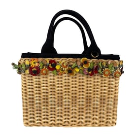 Prada Midorino Handbag Shoulder Bag in Beige, Black, and Gold for Women, z7262