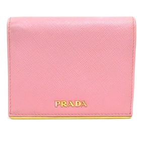 Prada Women's Pink Leather Bi-fold Wallet 1MV204 56407a