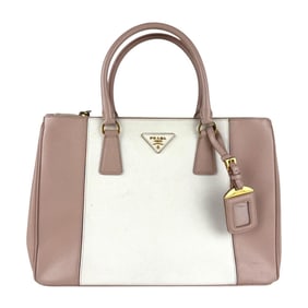 Prada PRADA Handbag Shoulder Bag Leather Pink Beige x Ivory Women's z7374