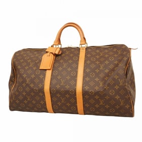 Louis Vuitton Monogram Keepall 55 Boston Bag M41424 Brown Men's and Women's