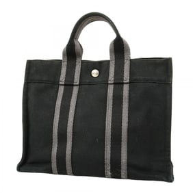 Hermes Tote Bag Foul To PM Canvas Black Women's