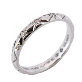 Chanel Matelasse 3PD Ring, Pt950 Platinum with Diamonds, #50, Women's