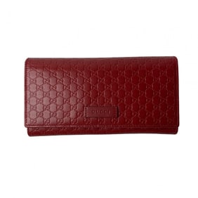 Gucci GG logo long wallet, leather, red, women's