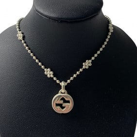 Gucci Women's GG Logo Silver Necklace (Ag925)