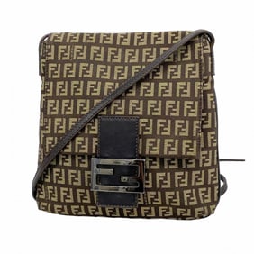 Fendi Zucchino Shoulder Bag in Brown Nylon Canvas