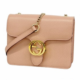 Gucci Interlocking G Shoulder Bag 510304 Leather Pink Women's