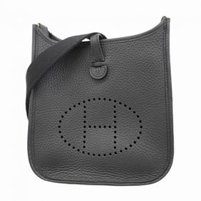 Hermes Hermès Evelyn TPM Taurillon Clemence Shoulder Bag, Black, Double Stamped, Women's
