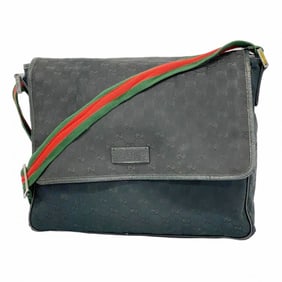 Gucci GG Canvas Sherry Line Shoulder Bag 233052 Black Women's