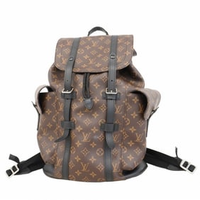 Louis Vuitton Monogram Macassar Christopher MM Backpack M43735 Brown/Black Men's