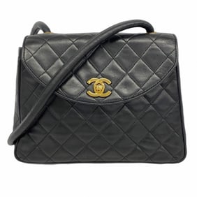 Chanel Matelasse Shoulder Bag, Lambskin, Black, Women's