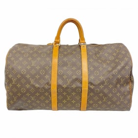 Louis Vuitton Monogram Keepall 55 Boston Bag M41424 Brown Men's and Women's