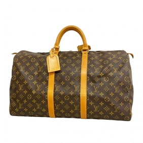 Louis Vuitton Monogram Keepall 50 Boston Bag M41426 Brown Men's and Women's