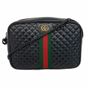 Gucci GG Marmont Sherry Line Quilted Leather Shoulder Bag 541051 Black Women's