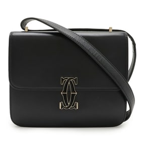 Cartier C de Mini Pochette Shoulder Bag in Black Calfskin (CRL1002295)