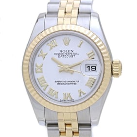 ROLEX Rolex Datejust White Roman numerals, random number 179173, women's watch in 18K yellow gold