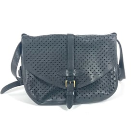 LOUIS VUITTON M94072 Perforated Flore Saumur 30 Shoulder Bag in Calfskin Leather, Noir and Black