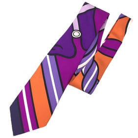 Hermes HERMES tie CRAVAT EN CARRE Quadrige horse 100% silk purple men's