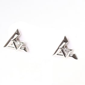 Louis Vuitton earrings LV Volt One white gold diamond 750WG Q96970 set of 2