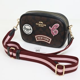 Coach Mini Jamie Camera Bag Signature Canvas Patch CF455 Outlet Unused