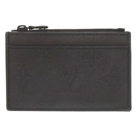 Unused Louis Vuitton Monogram Shadow Coin and Card Holder M82245 with IC Chip, Black Case Case, LV