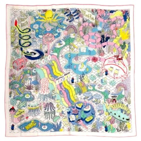 Unused Hermès Carré 140 SPLASH PARK Cashmere and Silk Stole with JP Tag H243806S 01 1584HERMES