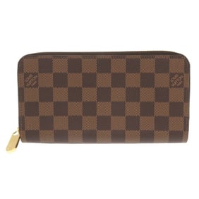 Like new Louis Vuitton Zippy Wallet Damier N41661 Brown Round Long LV 0704LOUIS VUITTON