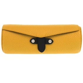 Like new Fendi leather pouch with yellow watch case, 0659FENDI