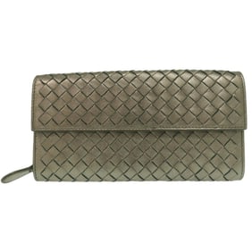 Bottega Veneta Intrecciato Long Wallet in Metallic Brown Leather 0671BOTTEGAVENETA