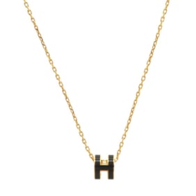 Like new Hermès Mini Pop Ash H Metal Black Necklace 0768HERMES