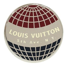 Louis Vuitton 5th Ave. N.Y. Circle Metal Silver Brooch 0428LOUIS VUITTON