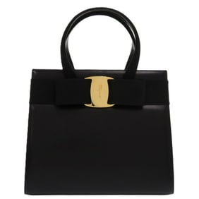Salvatore Ferragamo Vara Ribbon BA214178 Black Leather Handbag 1168Salvatore