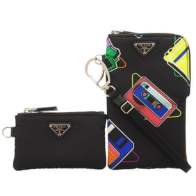Prada Phone Bag, Nylon, Black Shoulder 1411PRADA