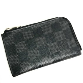 LOUIS VUITTON N61237 Damier Graphite Porte-Monnaie L-Zip Coin Case, Canvas, Men's, Black