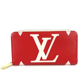 LOUIS VUITTON M67550 Monogram Giant Zippy Wallet, Round Zipper Long Canvas, Women's, Pink x Red