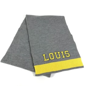 LOUIS VUITTON M71230 Echarpe Louis Logo Wool Scarf Men's Yellow