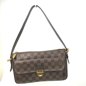 LOUIS VUITTON N60006 Damier Ravello GM Short Strap Shoulder Bag in Canvas, Ebene Brown, Women's