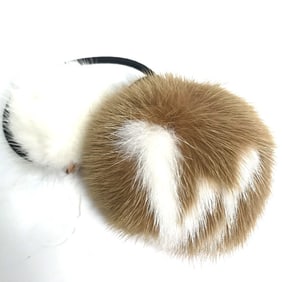 LOUIS VUITTON M77738 Scrunchie Vison LV Cozy Hair Accessory Tie Fur Women's Brown