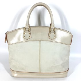 LOUIS VUITTON M91874 Suhali Lockit MM Tote Bag, Handbag, Leather, Women's, White