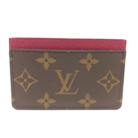 LOUIS VUITTON M60703 Monogram Porte Carte Sample Pass Case, ID Card Canvas, Women's, Fuchsia Brown