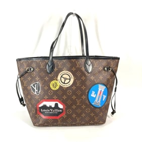 LOUIS VUITTON M42844 My Monogram World Tour Neverfull MM Tote Bag/Shoulder Bag in Canvas, Brown,