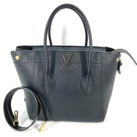 LOUIS VUITTON M54843 Freedom 2-Way Tote Bag, Shoulder Handbag, Taurillon Leather, Women's, Noir,