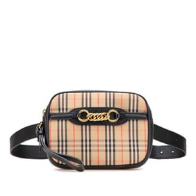 Burberry Nova Check Waist Bag/Body Bag in Beige and Black Canvas Leather for Women