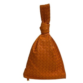 BOTTEGA VENETA BV Twist Clutch Bag, Intrecciato Handbag, Orange, Unisex