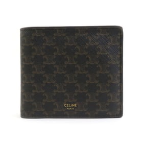 Celine Triomphe Bifold Wallet in Coated Canvas, Black, for Men and Women, H31435G