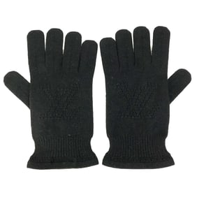 LOUIS VUITTON LV Logo Gloves Cashmere/Silk Women's Black