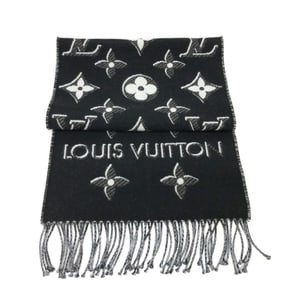 LOUIS VUITTON M78159 Echarpe LV Essential Shine Stole Scarf Wool/Silk Women's Black