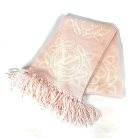 LOUIS VUITTON Echarpe Morning Scarf M70819, Wool Fringe Scarf, Women's, Pink