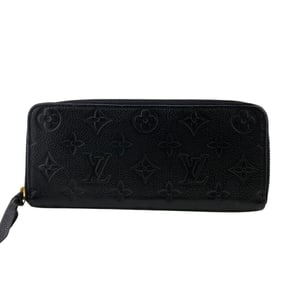 LOUIS VUITTON Louis Vuitton Wallet M60171 Portefeuille Clemence Round Monogram Empreinte Long Black